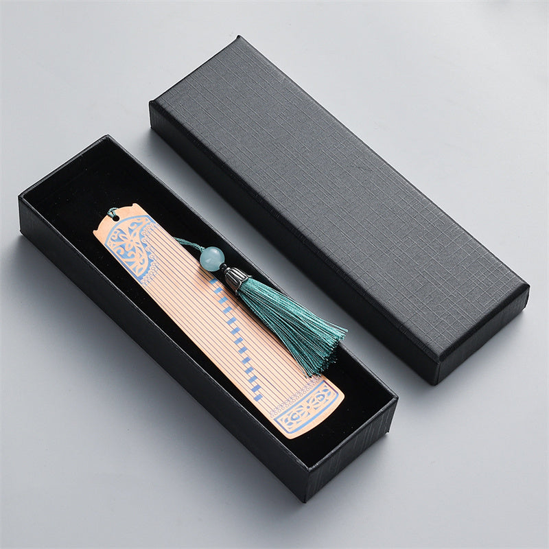 Buddha Stones Classical Musical Instruments Pipa Guzheng Guqin Ruan Metal Bookmarks Tassel With Gift Box - Rose Gold - Guzheng-Gift Box - image 16