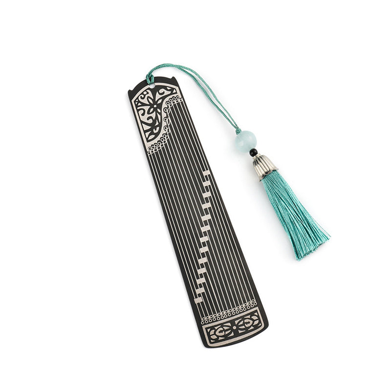 Buddha Stones Classical Musical Instruments Pipa Guzheng Guqin Ruan Metal Bookmarks Tassel With Gift Box - image 21