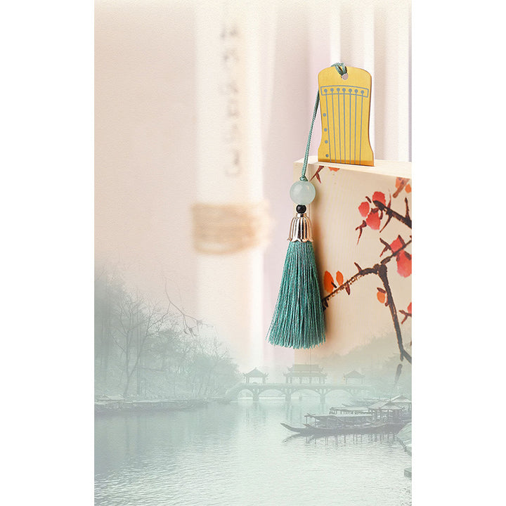 Buddha Stones Classical Musical Instruments Pipa Guzheng Guqin Ruan Metal Bookmarks Tassel With Gift Box - image 13