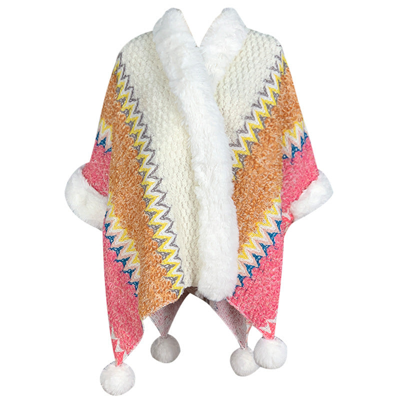 Buddha Stones Tibetan Multicolored Striped Shawl Winter Cozy Travel Scarf Wrap - Beige Orange Pink - image 9