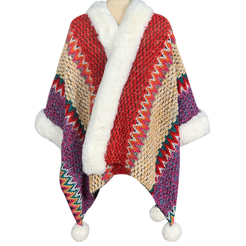 Buddha Stones Tibetan Multicolored Striped Shawl Winter Cozy Travel Scarf Wrap - Red Beige Rose Red - image 39