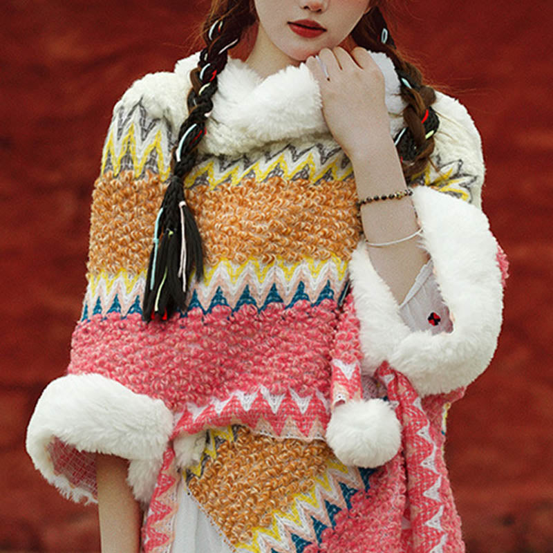 Buddha Stones Tibetan Multicolored Striped Shawl Winter Cozy Travel Scarf Wrap - image 15