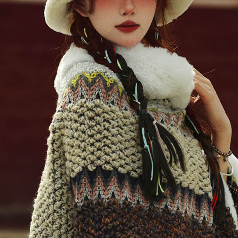 Buddha Stones Tibetan Multicolored Striped Shawl Winter Cozy Travel Scarf Wrap - image 4