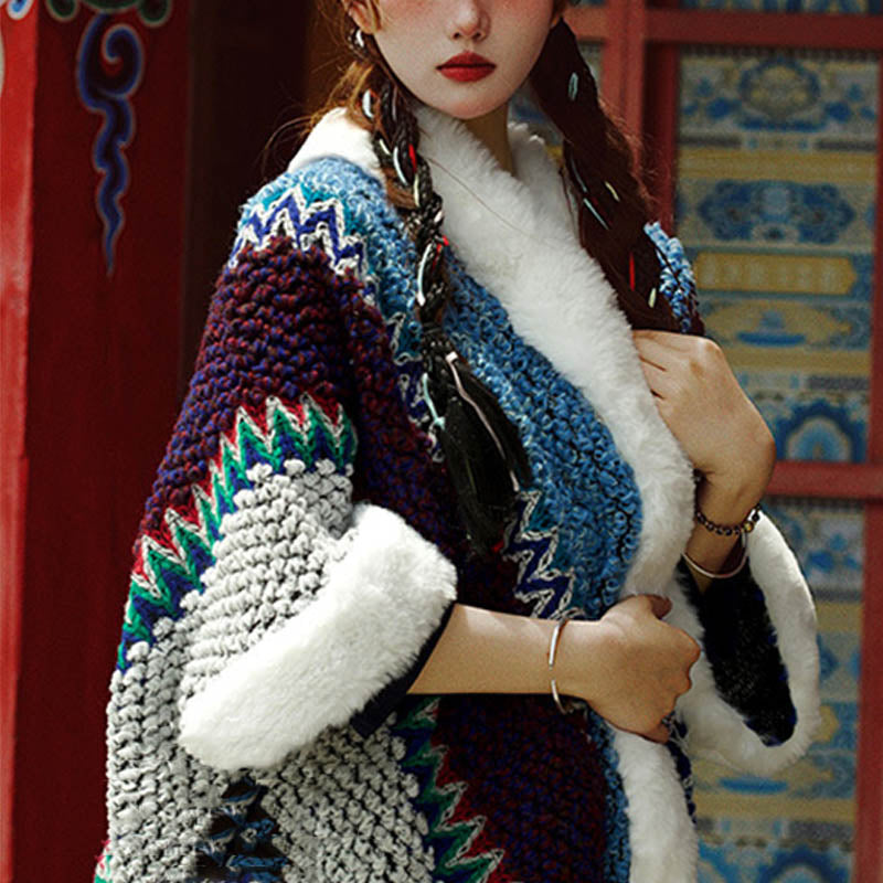 Buddha Stones Tibetan Multicolored Striped Shawl Winter Cozy Travel Scarf Wrap - image 36