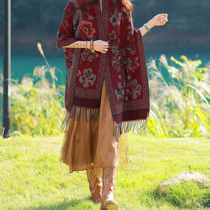 Buddha Stones Tibetan Flowers Leaves Pattern Design Shawl Cozy Travel Scarf Wrap - image 25