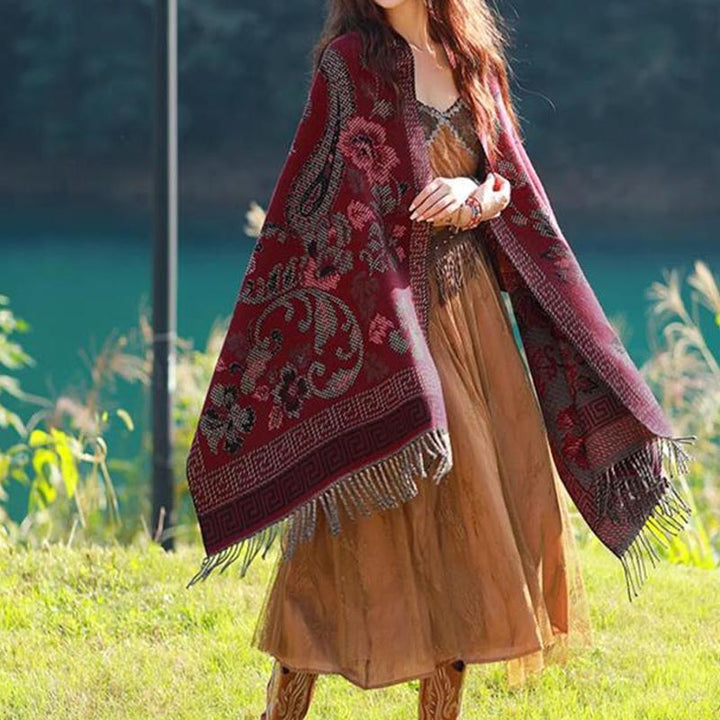 Buddha Stones Tibetan Flowers Leaves Pattern Design Shawl Cozy Travel Scarf Wrap - image 27