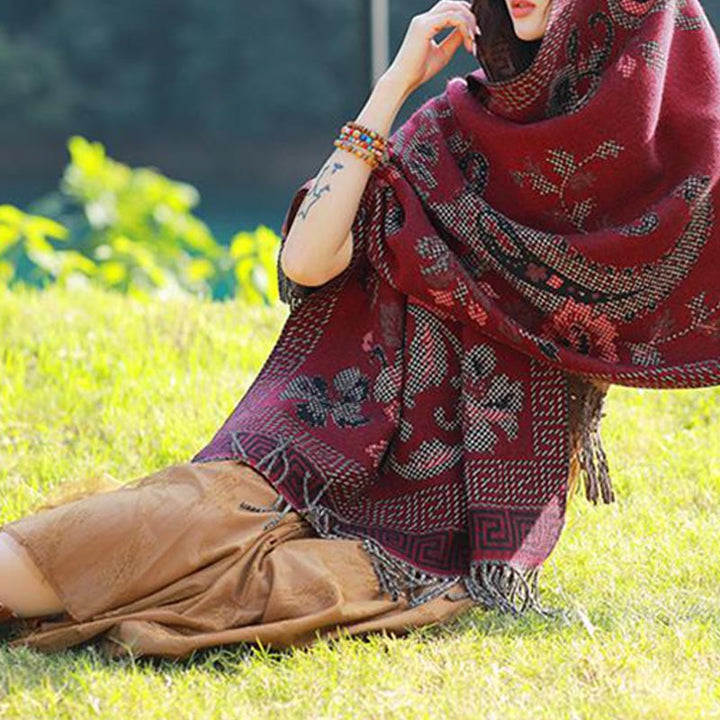 Buddha Stones Tibetan Flowers Leaves Pattern Design Shawl Cozy Travel Scarf Wrap - image 29