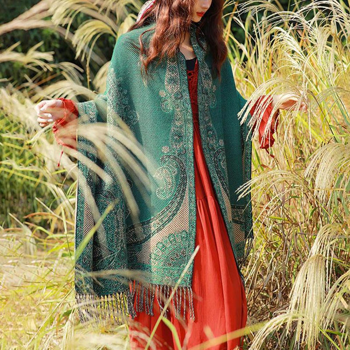 Buddha Stones Tibetan Vine Leaves Pattern Design Shawl Cozy Travel Scarf Wrap - image 37