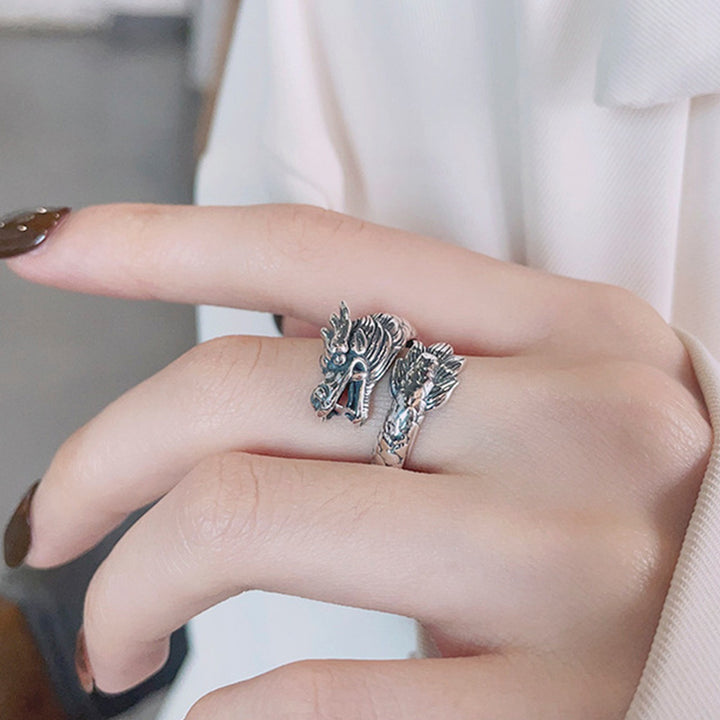 Buddha Stones 925 Sterling Silver Year Of The Dragon Luck Strength Adjustable Metal Ring - image 6