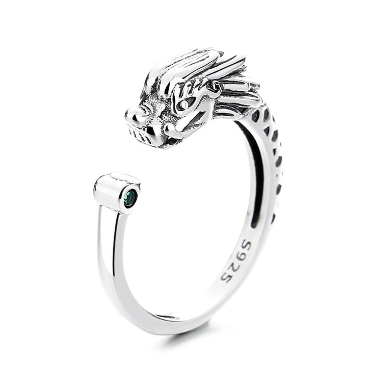 Buddha Stones 925 Sterling Silver Year Of The Dragon Luck Protection Adjustable Metal Ring - image 2