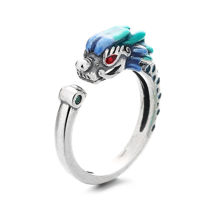 Buddha Stones 925 Sterling Silver Year Of The Dragon Luck Protection Adjustable Metal Ring - image 5
