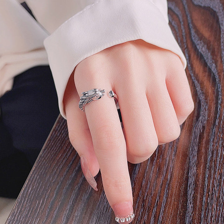Buddha Stones 925 Sterling Silver Year Of The Dragon Luck Protection Adjustable Metal Ring - image 3