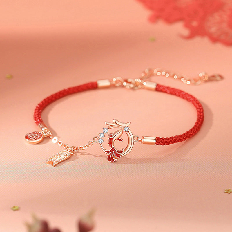 Buddha Stones 925 Sterling Silver Year Of The Dragon Koi Fish Fu Character Luck Necklace Pendant Bracelet - Dragon Koi Fish Bracelet(Wrist Circumference 14-18cm) - image 7