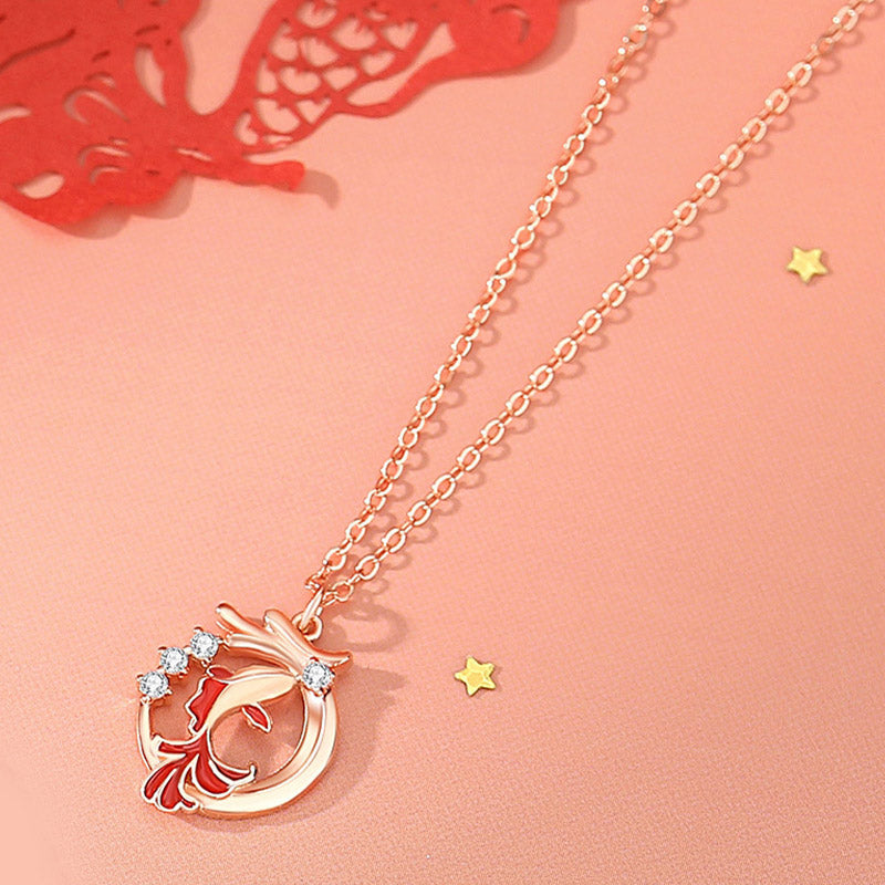 Buddha Stones 925 Sterling Silver Year Of The Dragon Koi Fish Fu Character Luck Necklace Pendant Bracelet - image 3
