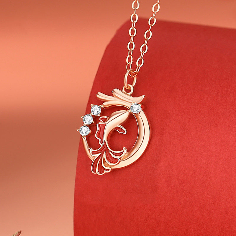 Buddha Stones 925 Sterling Silver Year Of The Dragon Koi Fish Fu Character Luck Necklace Pendant Bracelet - Dragon Koi Fish Necklace - image 1
