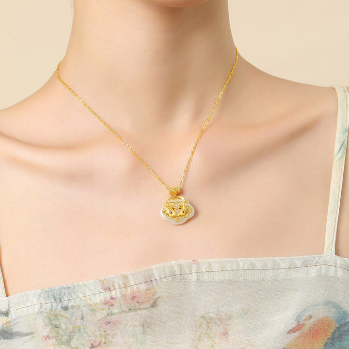 Buddha Stones 925 Sterling Silver Natural Hetian Jade Koi Fish Wealth Necklace Pendant - image 9