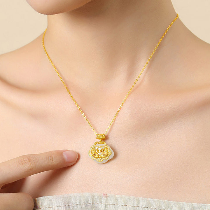 Buddha Stones 925 Sterling Silver Natural Hetian Jade Koi Fish Wealth Necklace Pendant - image 10