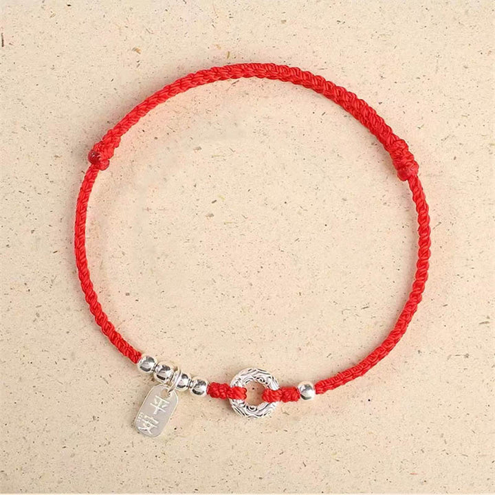 Buddha Stones 925 Sterling Silver Auspicious Clouds Peace Buckle Safe And Sound Bracelet Anklet - image 6