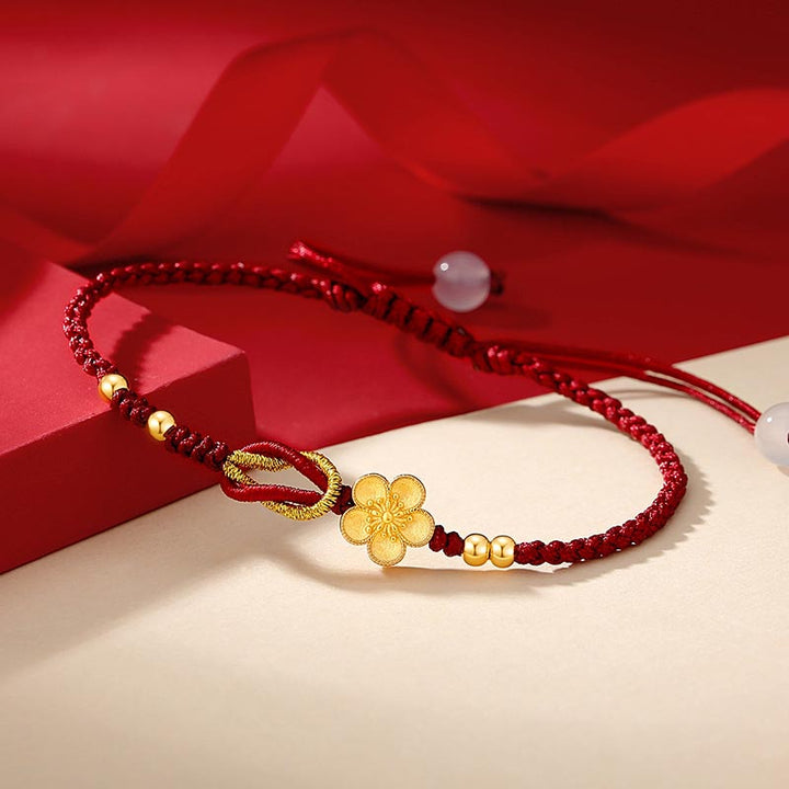 Buddha Stones Handmade 925 Sterling Silver Cherry Blossoms Sakura Chalcedony Luck Bracelet - image 2