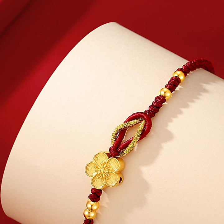 Buddha Stones Handmade 925 Sterling Silver Cherry Blossoms Sakura Chalcedony Luck Bracelet - image 9