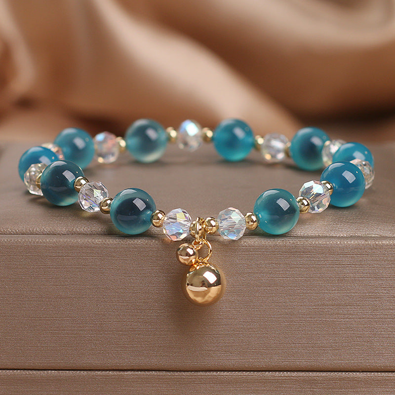Buddha Stones Candy Agate Healing Harmony Bead Charm Bracelet - Blue Candy Agate(Wrist Circumference 14-17cm) - image 0