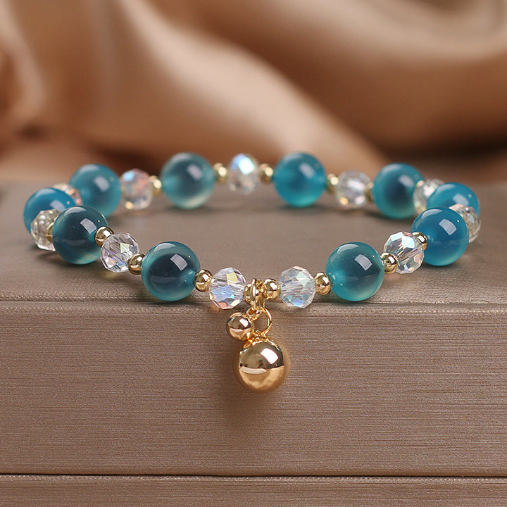 Buddha Stones Candy Agate Healing Harmony Bead Charm Bracelet - Blue Candy Agate(Wrist Circumference 14-17cm) - image 0