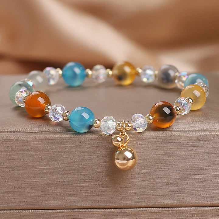 Buddha Stones Candy Agate Healing Harmony Bead Charm Bracelet - Colorful Candy Agate(Wrist Circumference 14-17cm) - image 9