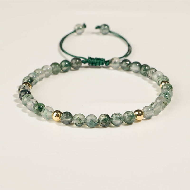 Buddha Stones Moss Agate Lucky Balance Bracelet - image 1