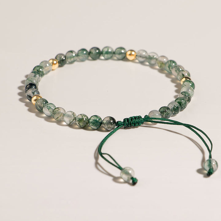 Buddha Stones Moss Agate Lucky Balance Bracelet - image 2