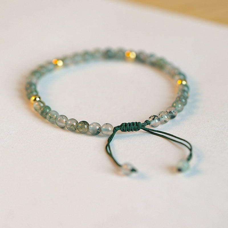 Buddha Stones Moss Agate Lucky Balance Bracelet - image 4