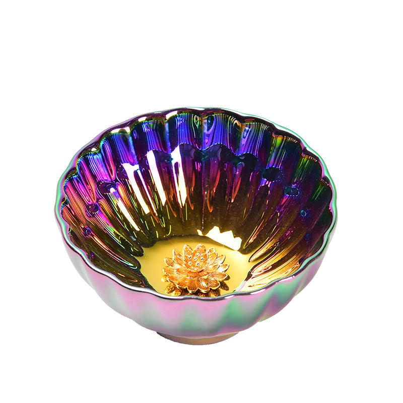 Buddha Stones Lotus Peacock Inlaid Multicolored Chinese Jianzhan Ceramic Teacup Kung Fu Tea Cup - image 8