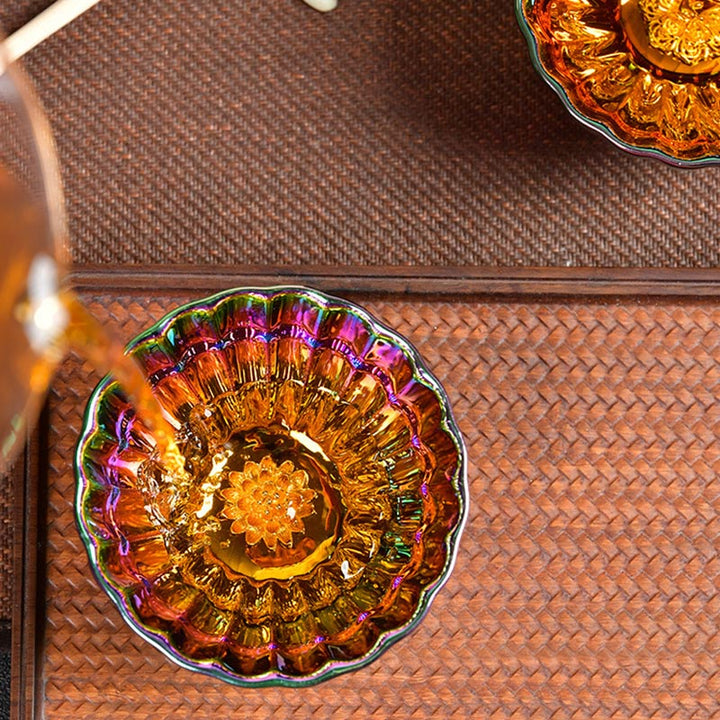 Buddha Stones Lotus Peacock Inlaid Multicolored Chinese Jianzhan Ceramic Teacup Kung Fu Tea Cup - image 7