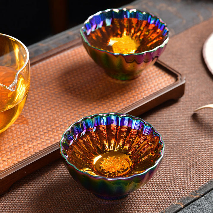 Buddha Stones Lotus Peacock Inlaid Multicolored Chinese Jianzhan Ceramic Teacup Kung Fu Tea Cup - image 6