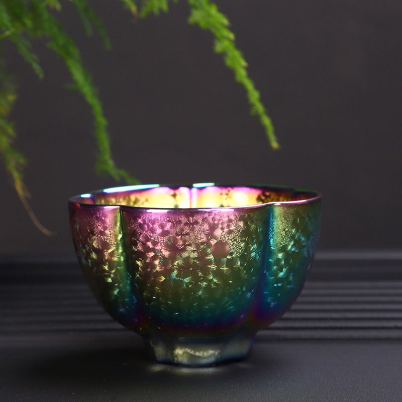 Buddha Stones Rainbow Color Jianzhan Ceramic Teacup Kung Fu Tea Cup Bowl - Colorful Petal Cup 8cm*5cm*80ml - image 10