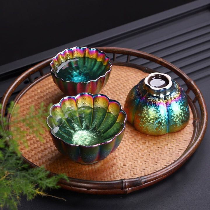 Buddha Stones Rainbow Color Jianzhan Ceramic Teacup Kung Fu Tea Cup Bowl - image 1