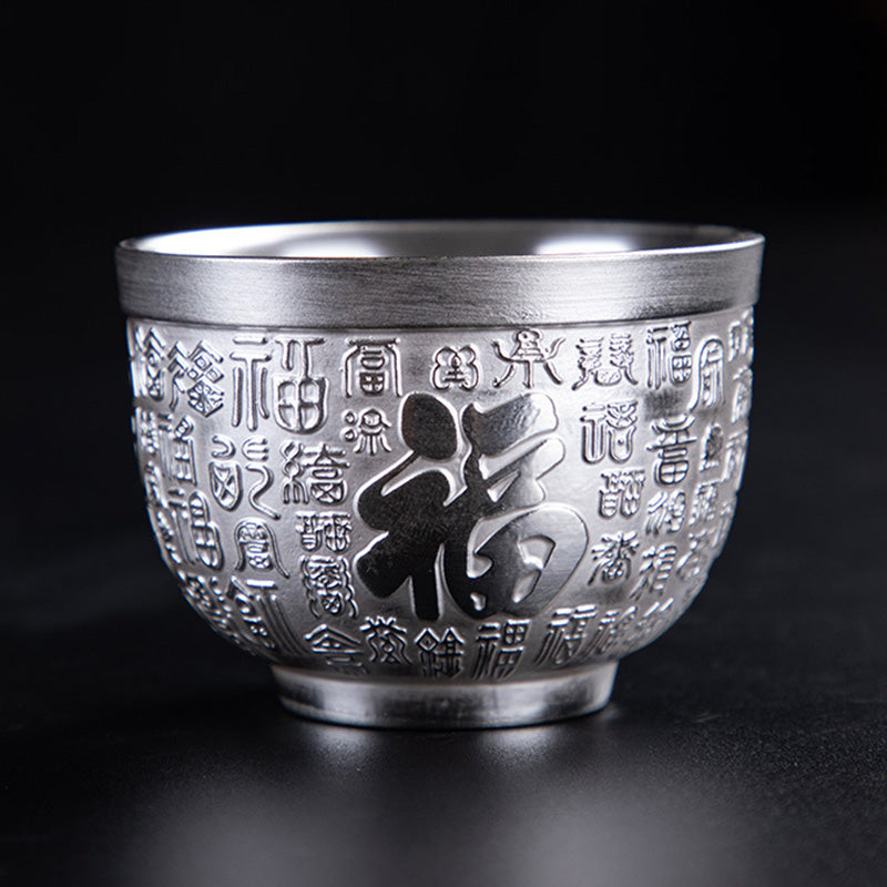 Buddha Stones Fu Character Dragon Phoenix Horse Koi Fish Ceramic Teacup Kung Fu Tea Cup - image 1