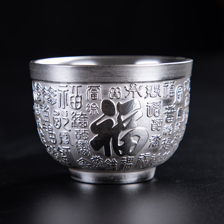 Buddha Stones Fu Character Dragon Phoenix Horse Koi Fish Ceramic Teacup Kung Fu Tea Cup - image 1
