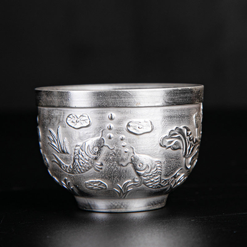 Buddha Stones Fu Character Dragon Phoenix Horse Koi Fish Ceramic Teacup Kung Fu Tea Cup - Koi Fish 6.3*4.5cm*70ml - image 8