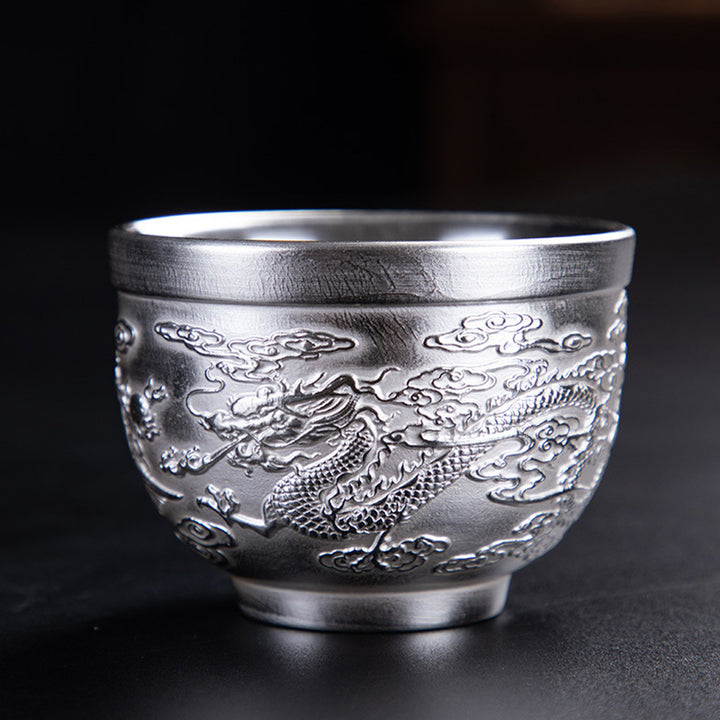 Buddha Stones Fu Character Dragon Phoenix Horse Koi Fish Ceramic Teacup Kung Fu Tea Cup - image 5