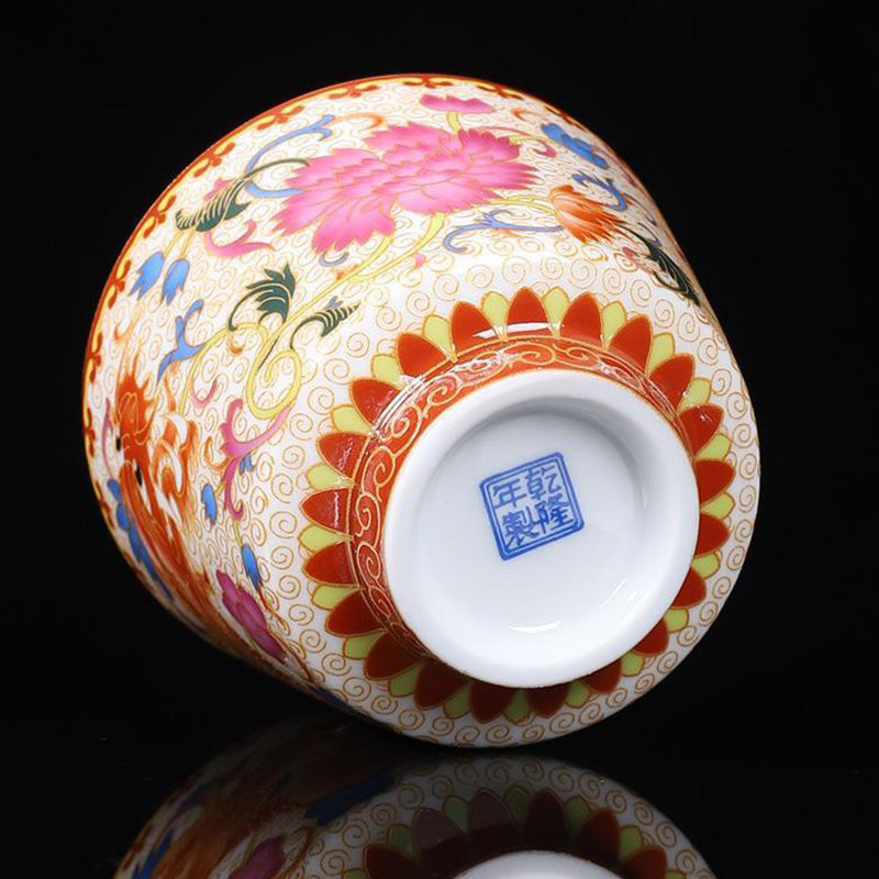 Buddha Stones 2Pcs Dragon Phoenix Ceramic Teacup Kung Fu Tea Cups - image 6