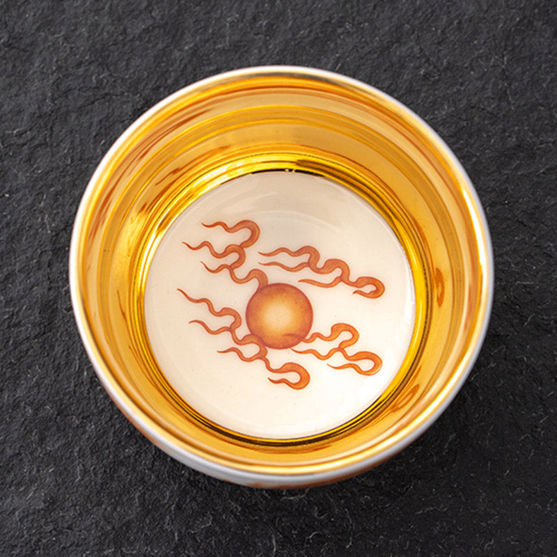 Buddha Stones Dragon Phoenix Crane Sun Ocean Waves Gilt Ceramic Teacup Kung Fu Tea Cup 170ml - image 4