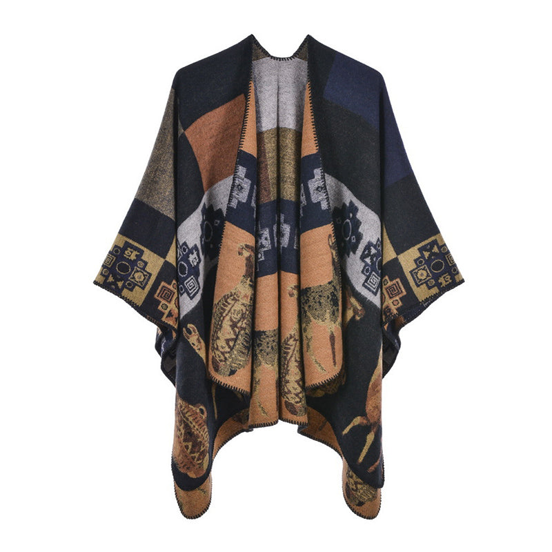 Buddha Stones Tibetan Shawl Deer Vase Geometric Shapes Winter Cozy Travel Scarf Wrap - image 8