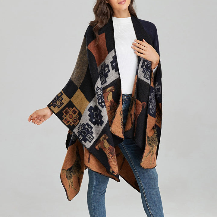 Buddha Stones Tibetan Shawl Deer Vase Geometric Shapes Winter Cozy Travel Scarf Wrap - image 21