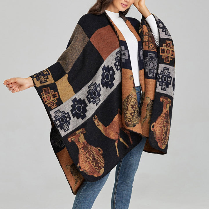 Buddha Stones Tibetan Shawl Deer Vase Geometric Shapes Winter Cozy Travel Scarf Wrap - image 18