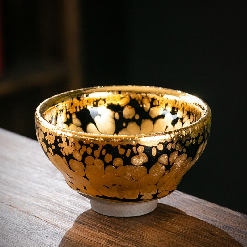 Buddha Stones 24K Gold Spot Pattern Chinese Jianzhan Ceramic Teacup Kung Fu Tea Cup Bowl With Gift Box - image 8