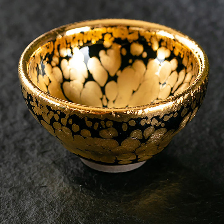 Buddha Stones 24K Gold Spot Pattern Chinese Jianzhan Ceramic Teacup Kung Fu Tea Cup Bowl With Gift Box - image 9