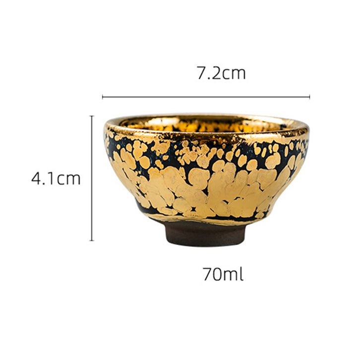 Buddha Stones 24K Gold Spot Pattern Chinese Jianzhan Ceramic Teacup Kung Fu Tea Cup Bowl With Gift Box - image 12