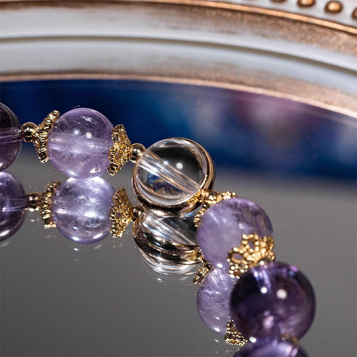 Buddha Stones Natural Amethyst Inner Peace Healing Star Charm Bracelet - image 4