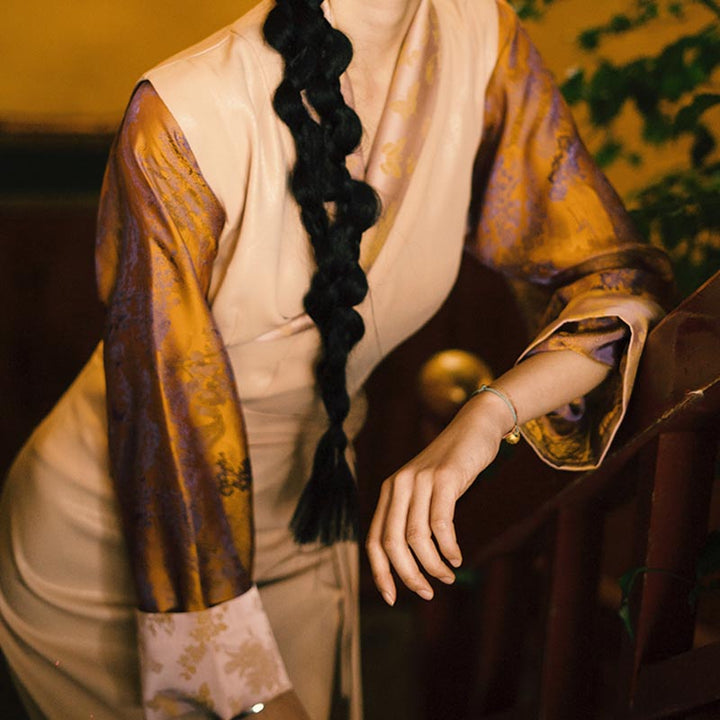 Buddha Stones Tibetan Dress Clothing Lhasa Butterfly Top Dress Improved Hanfu Women Clothing - image 2