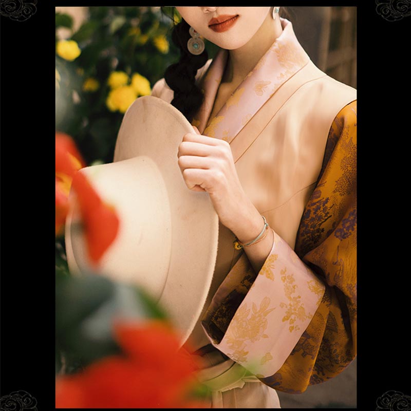 Buddha Stones Tibetan Dress Clothing Lhasa Butterfly Top Dress Improved Hanfu Women Clothing - image 3